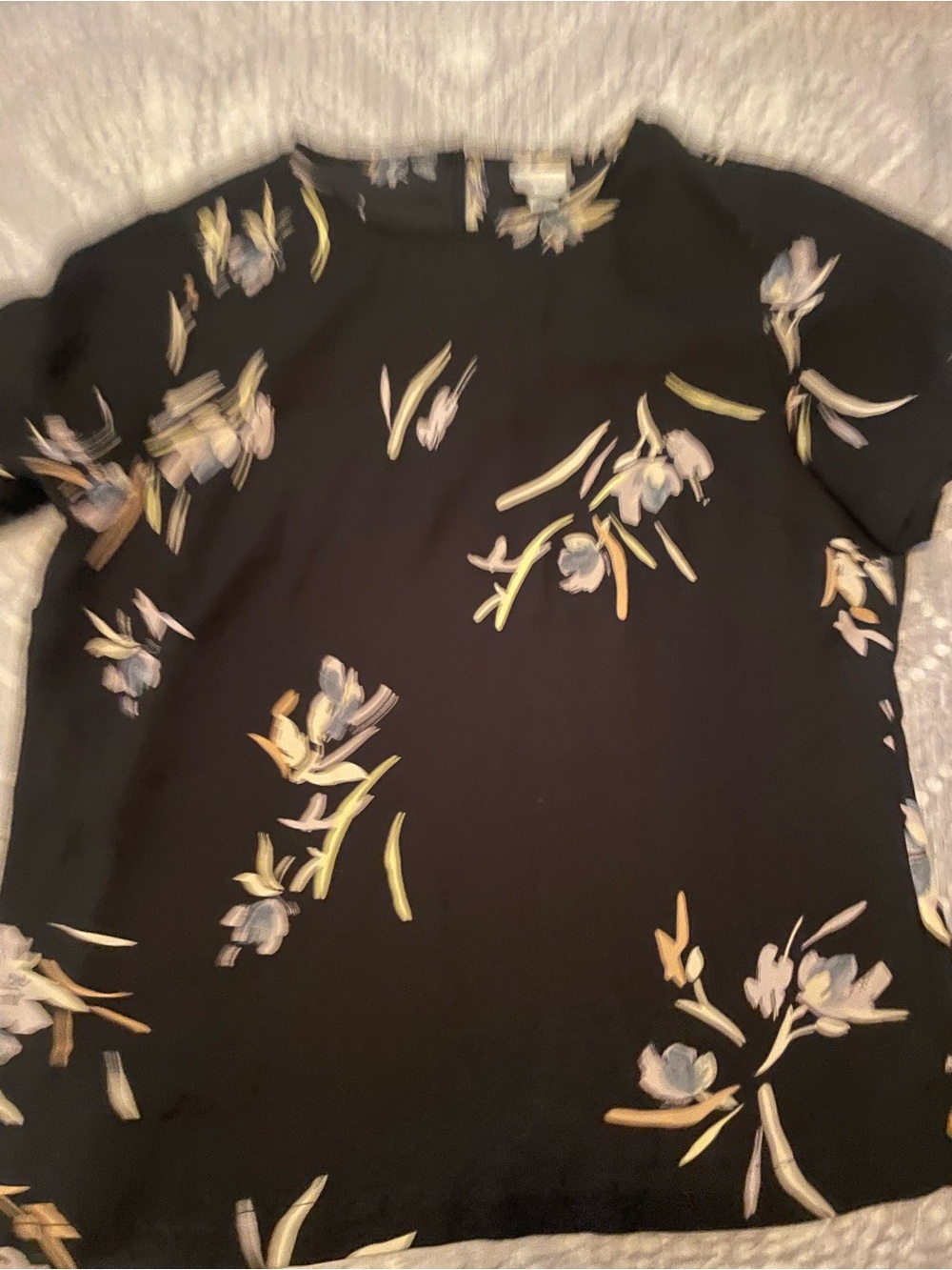 a new day Black Floral Short-Sleeve Blouse